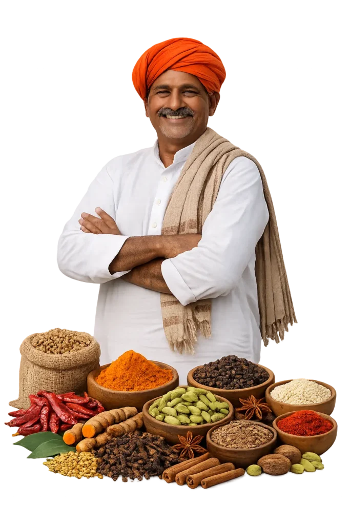 Indian farmer partnered with GTR International for direct spice sourcing